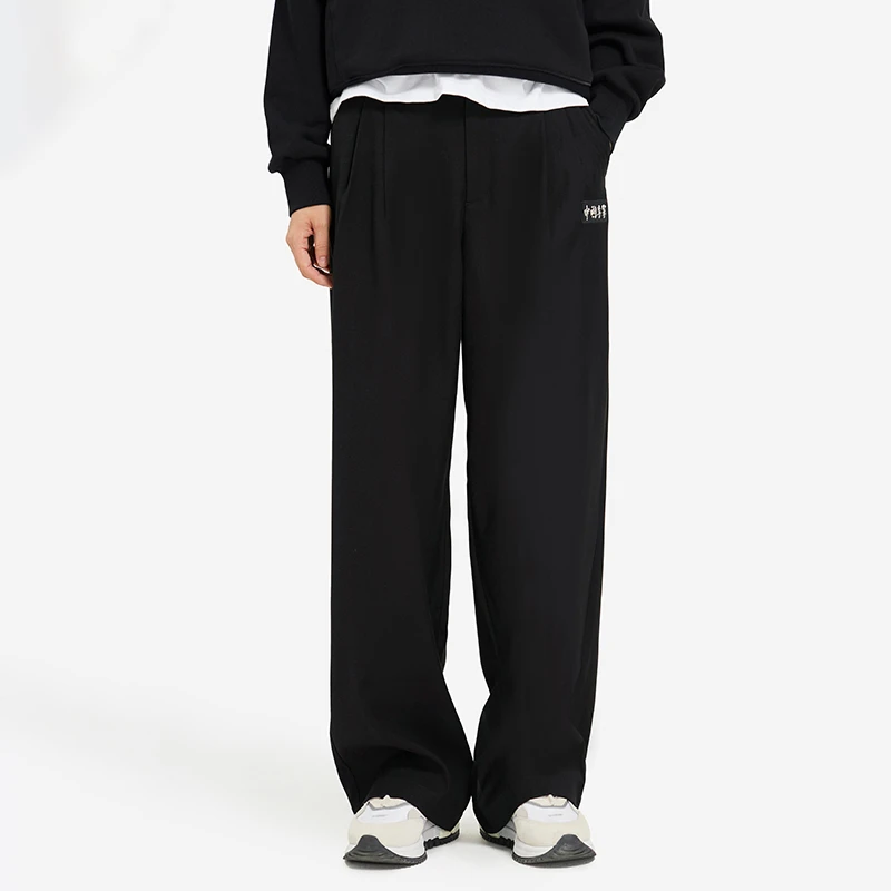 中国李宁系列休闲长裤秋冬女直筒宽松时尚休闲运动裤AKXSB40-B品