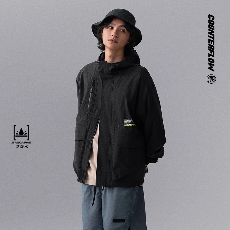 李宁CF溯夹克男春季户外系列时尚百搭宽松潮流外套AJDU249-B品