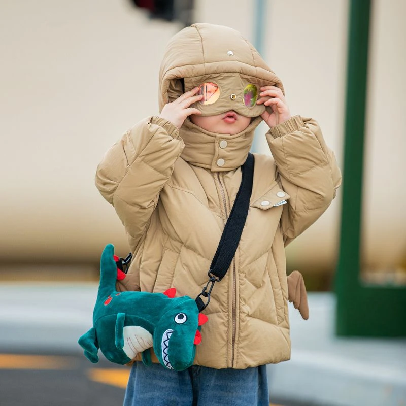 儿童羽绒服中长款2023冬季新款韩版男童洋气中小童装宝宝宽松外套