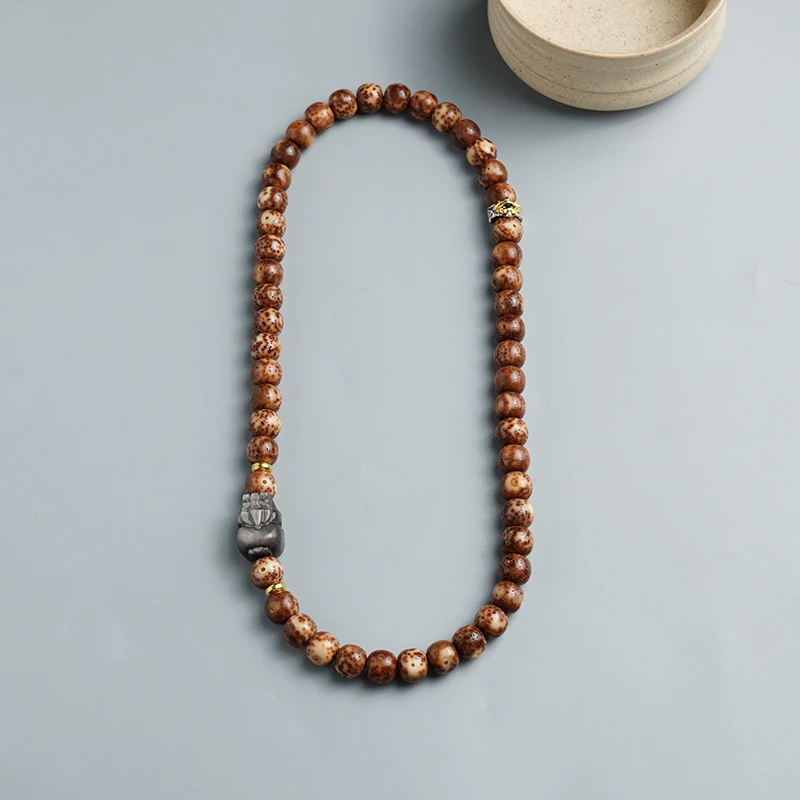 精选海南虎皮星月菩提子手串手持男女精品原创经典藏式高密