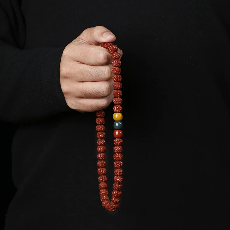 包浆玉化双龙纹小金刚菩提子手持念珠男女文玩手串五瓣机刷成品