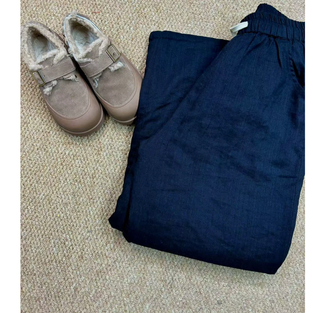 亚麻直筒棉裤100长