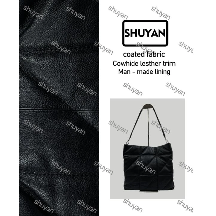 姝宴手工打造真皮女士新款包TA0111黑色阳格子购物袋