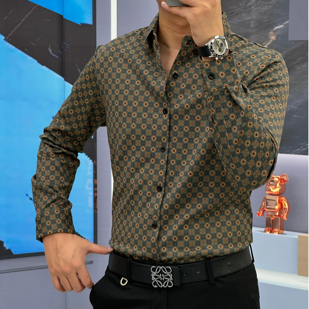 轩诚冬季（加绒加厚）高弹力无缝免熨烫休闲时尚百搭商务长袖衬衫