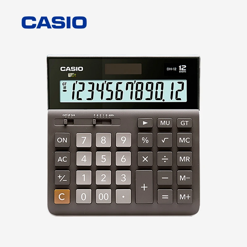 CASIO卡西欧计算器日常商务白领男士办公宽大计算器黑色便捷DH-12