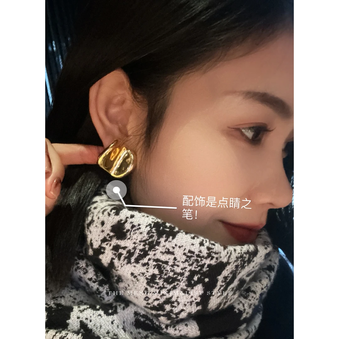 钛钢耳饰 THE MENG【搭配单品】极简通勤风百搭精致耳环#M234U020