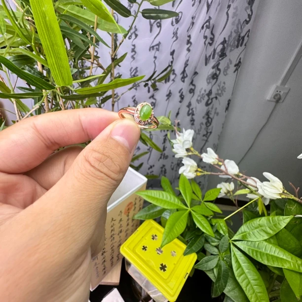 和田玉碧玉活口戒指