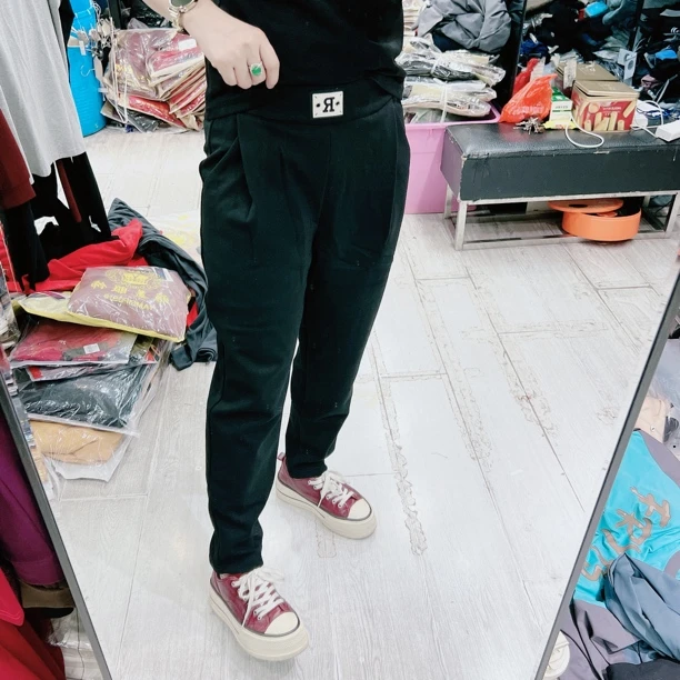 欧版R休闲植绒薄棉百搭时尚哈伦裤5821品