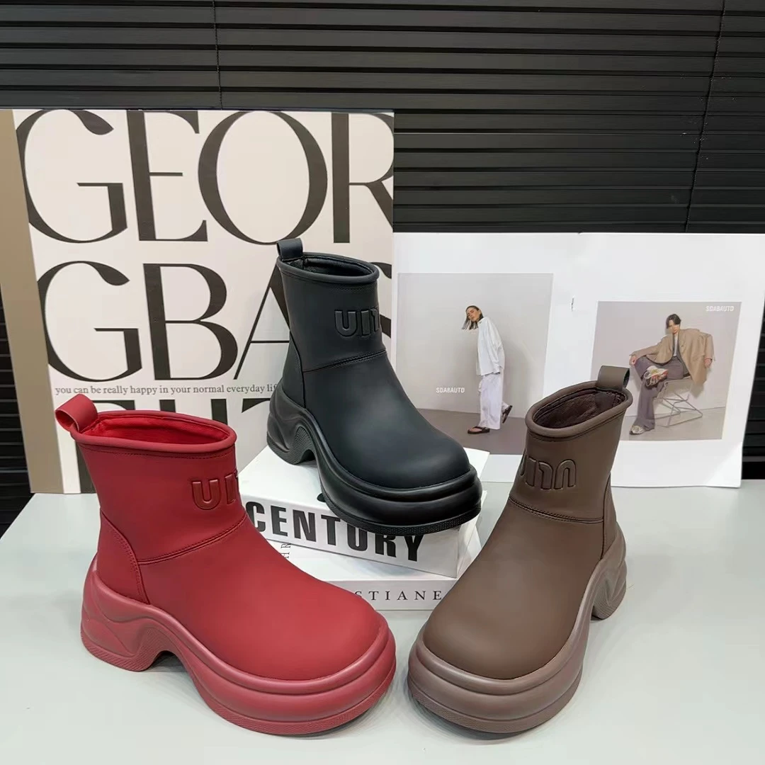 糖糖秋夏季穿短靴透气四季潮款时尚百搭休闲黑色厚底英伦风8-26-6