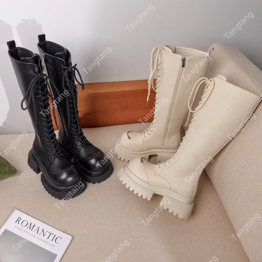 糖糖 | 大王家 | 6cm新款2024年绑带骑士靴女增高女鞋秋冬季长靴i