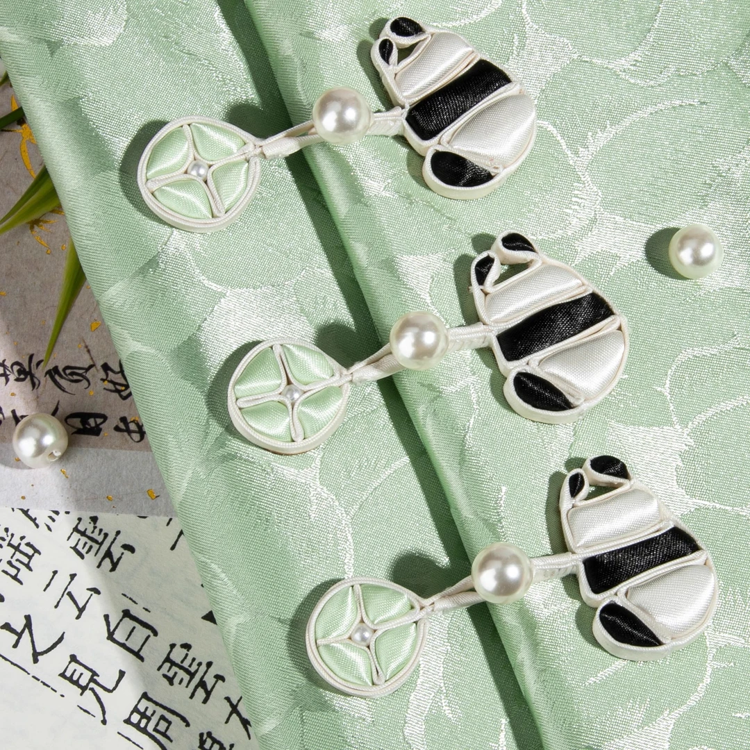 旗袍童装招财熊猫扣唐装汉服国风礼服高档手工装饰纽CH6044