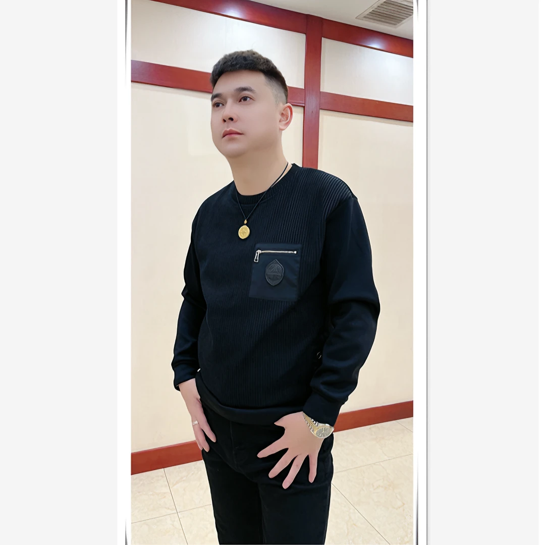 【蓝波专属】新款冬季加棉针织定制版男生针织卫衣秋季男上衣-36095