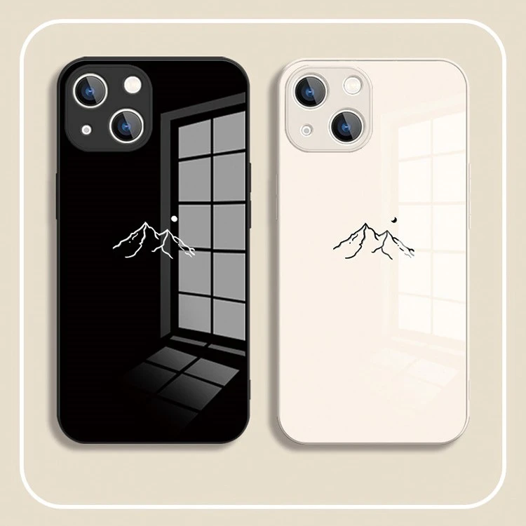 适用苹果17/华为/小米/oppo/vivo新款简约山脉高级个性创意手机壳