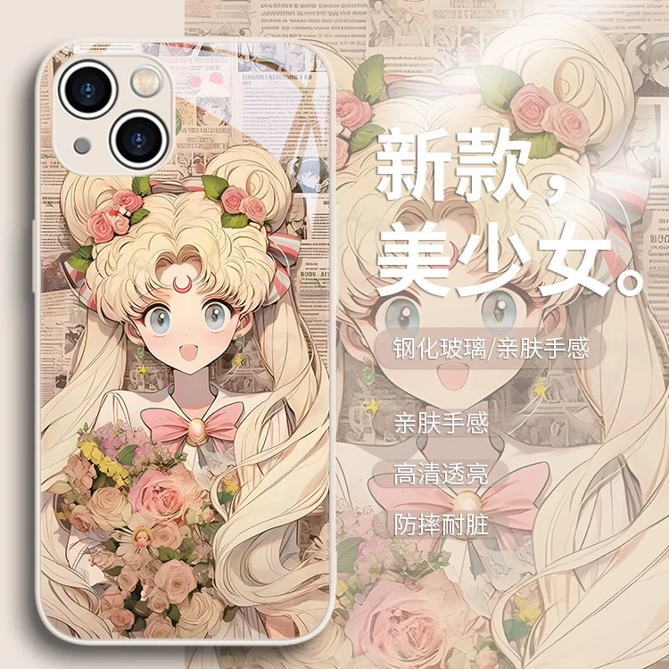 适用苹果17/华为/小米/oppo/vivo美少女时尚爆款高颜值卡通手机壳