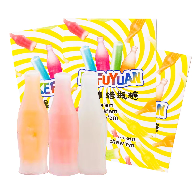 网红蜡瓶糖夹心爆浆主播吃同款辣皮糖果蜡咀嚼解压食用解馋小零食