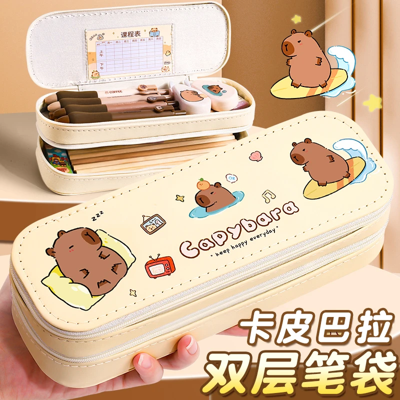 双层笔袋女小学生文具盒女孩款铅笔盒文具袋铅笔袋新款大容量卡通