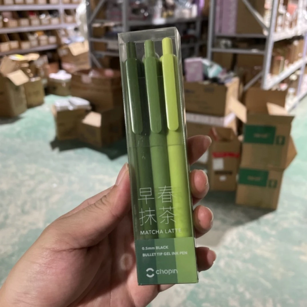 肖邦早春抹茶双珠头按动中性笔