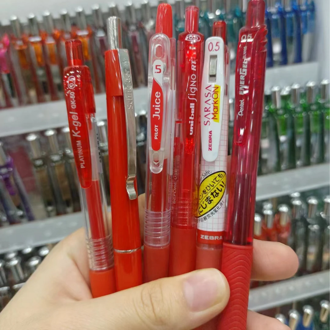 高端教师红笔6大品牌按动中性笔
