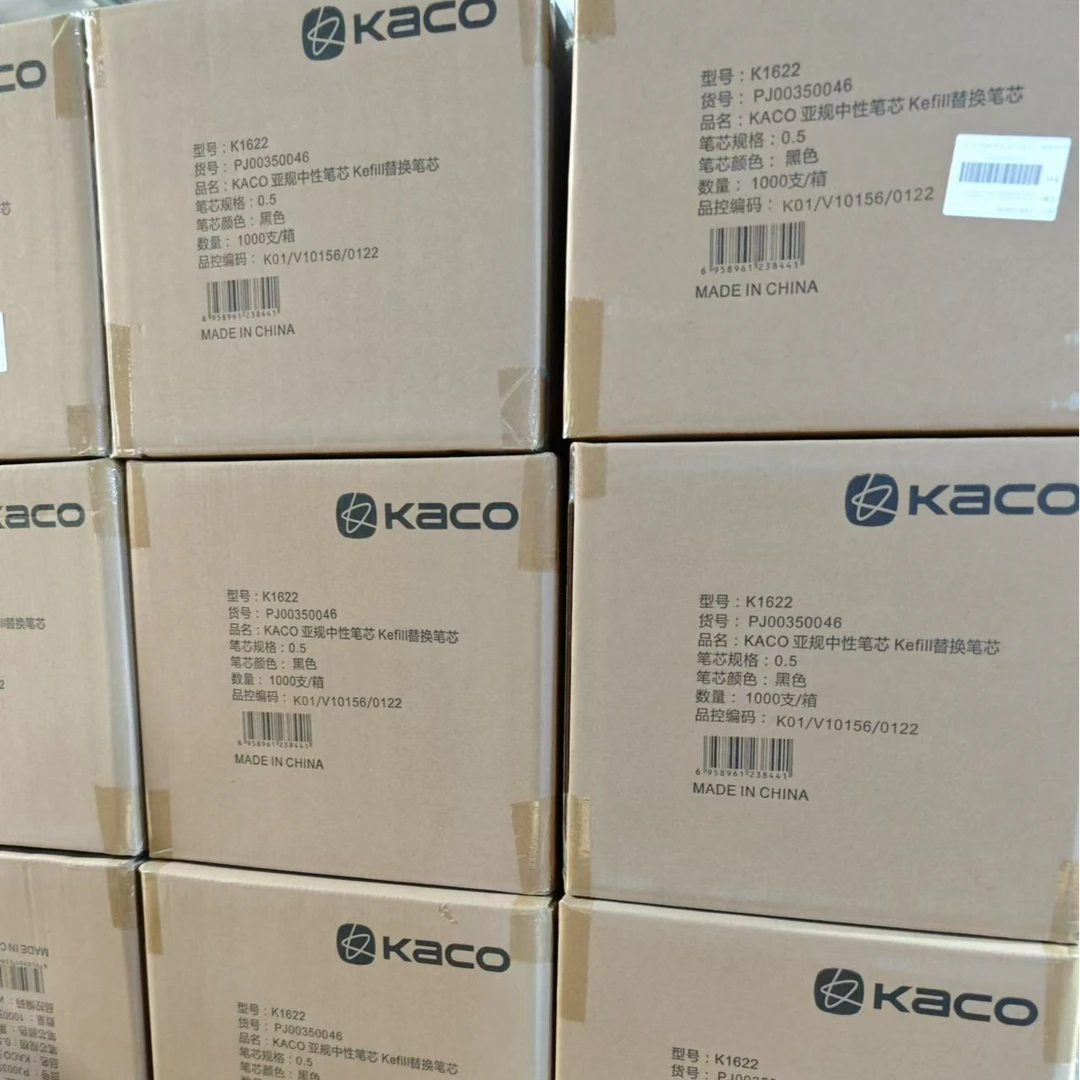 KACO双珠针管笔头大容量速干黑色亚规笔芯书写800米