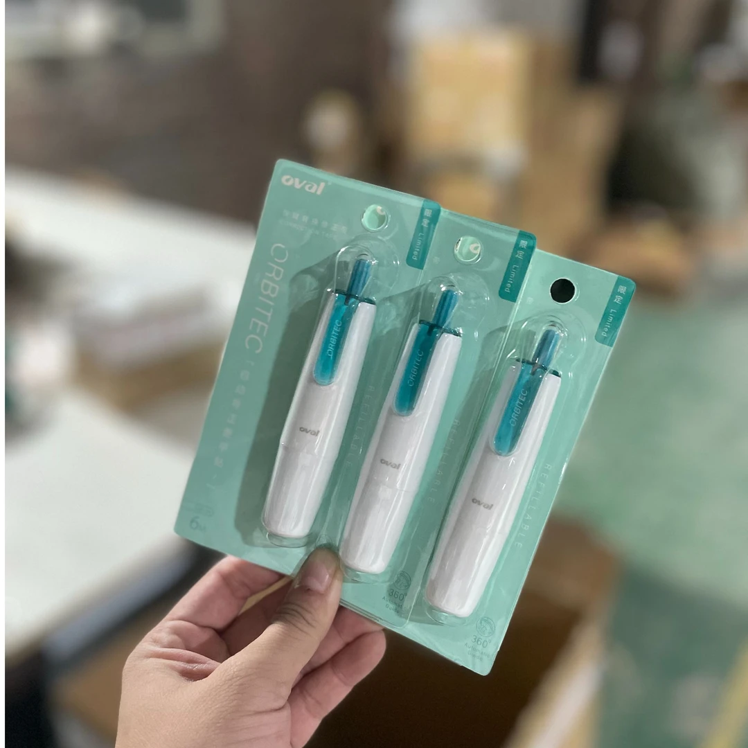 发3个绿色限定欧文修正带可换替心