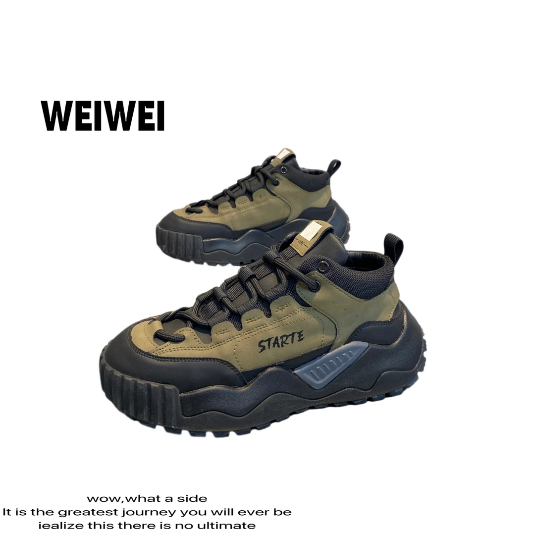 2024广州秋冬爆款时尚皮面百搭休闲防滑户外透气厚底男士潮鞋388