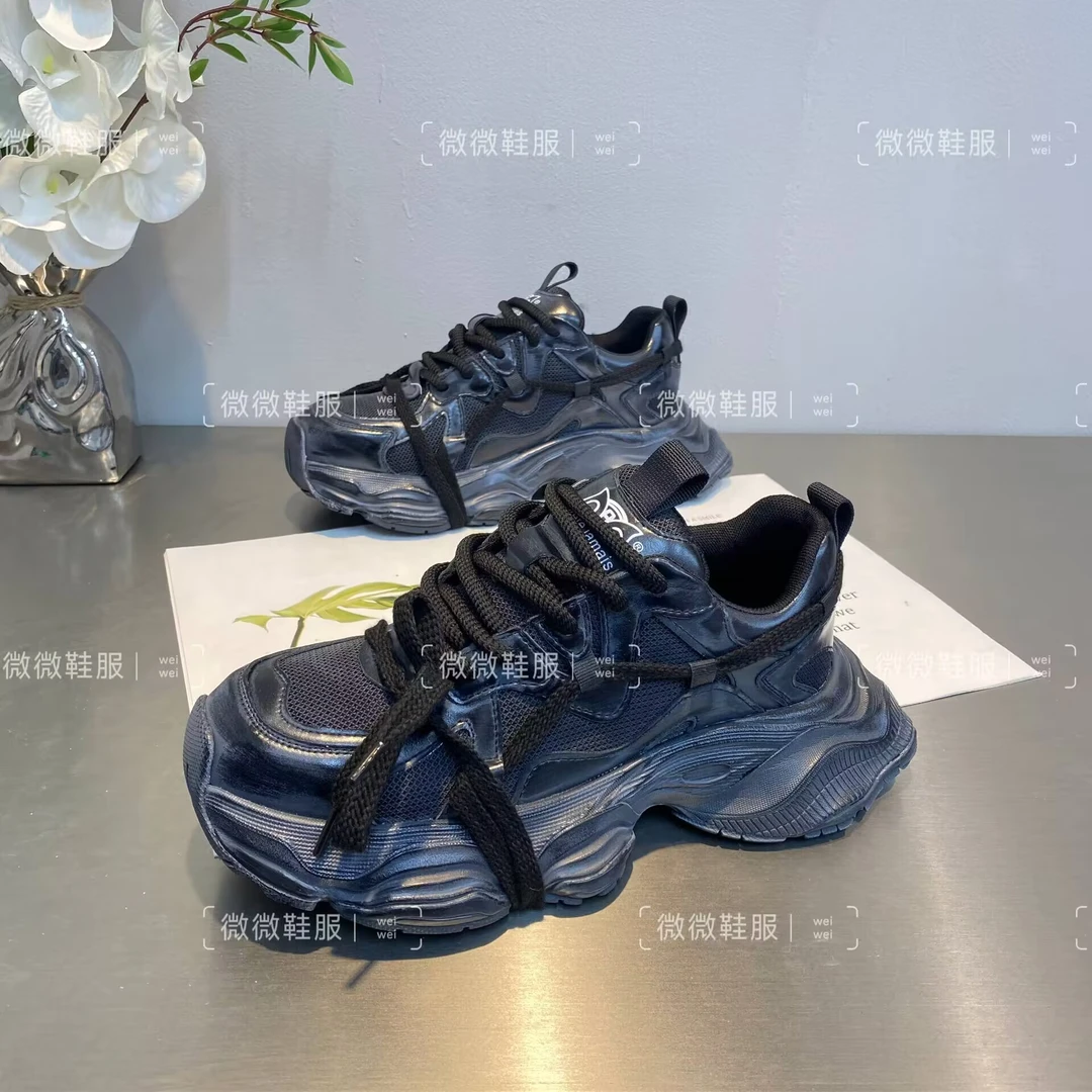 2024夏季男士低帮网面透气厚底舒适休闲时尚百搭运动老爹鞋66-16