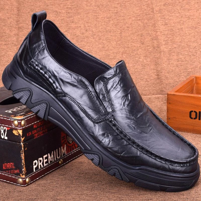 20252025新款春季男鞋皮质休闲套脚皮鞋舒适通勤商务正装百搭鞋x