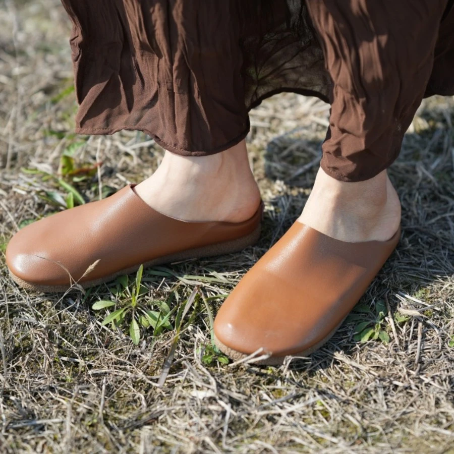 【0125】软底奶奶鞋 新款平底懒人包头半拖鞋 2023春夏外穿豆豆鞋