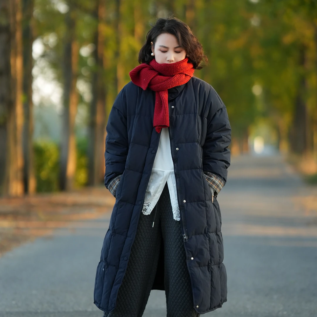 【0745】立领拼接宽松时尚休闲百搭均码长袖连帽加厚保暖羽绒服外套