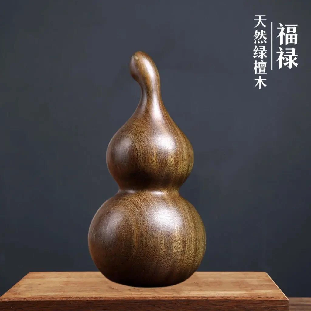 阿根廷绿檀木雕刻小葫芦文玩木质手把件家居装饰品创意原木工艺品