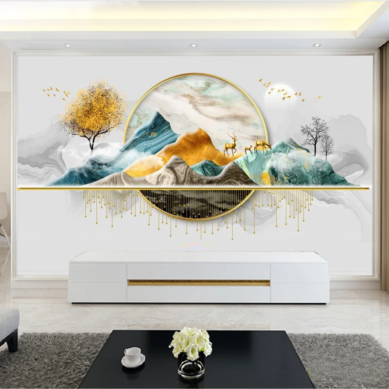 量尺寸定制3d墙布背景墙壁画现代简约2024新款电视背景墙无缝壁布