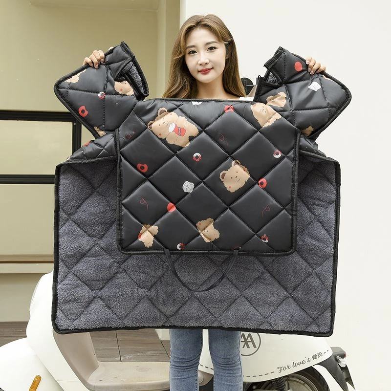 电动车挡风被加大加绒特厚电瓶车电车防寒挡风罩保暖防晒GE