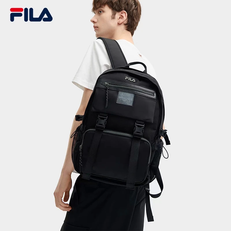 FILA斐乐男包2024夏季新款时尚大容量书包户外双肩包F13M429102F