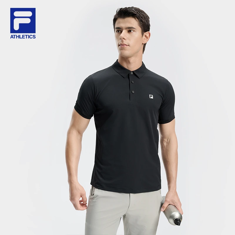 Fila/斐乐夏季速干锦氨运动POLO时尚清凉弹力梭织短袖A11M431129F