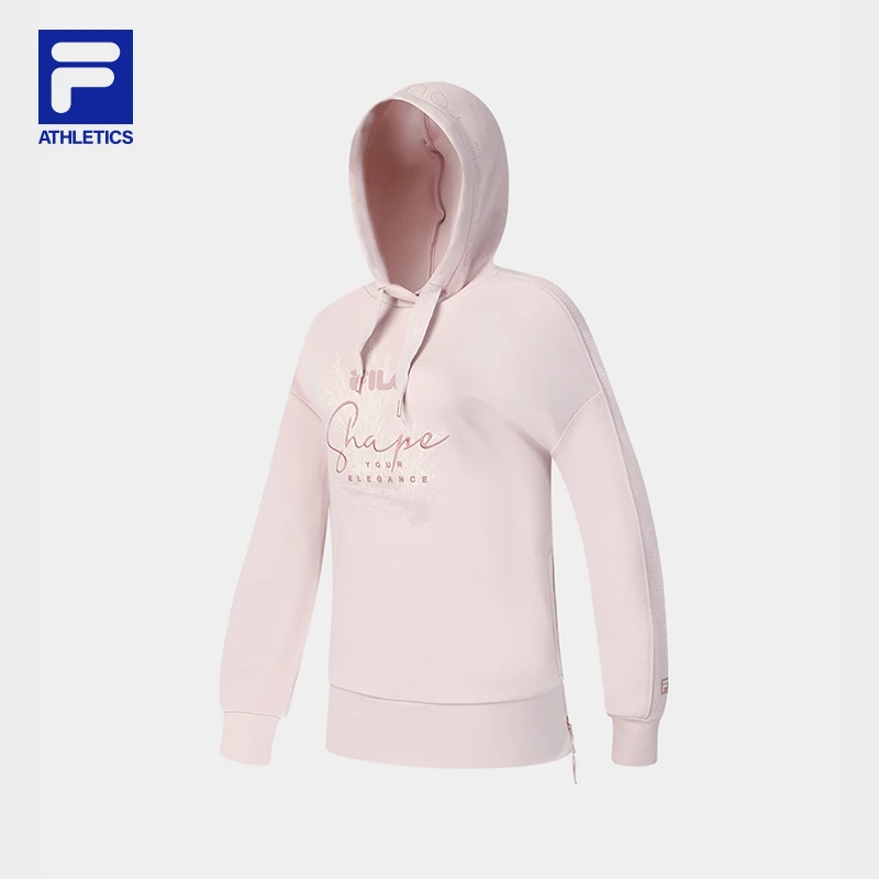 Fila/斐乐女针织连帽上衣2023新款简约宽松运动卫衣A11W341210F