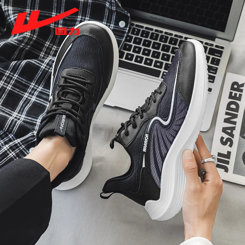 Warrior/回力网面鞋子男潮流百搭厚底透气运动鞋新款休闲鞋跑步鞋