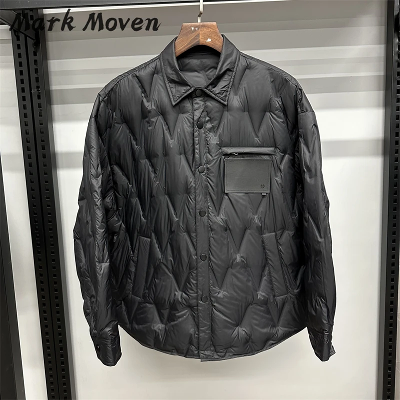 『娜娜』MARK MOVEN 秋冬款男款轻薄鹅绒衬衫式羽绒服 12217