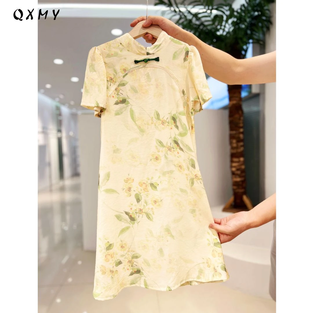 女童半身裙汉服复古民族唐装中式中国风裙子古风文艺民国风连衣裙