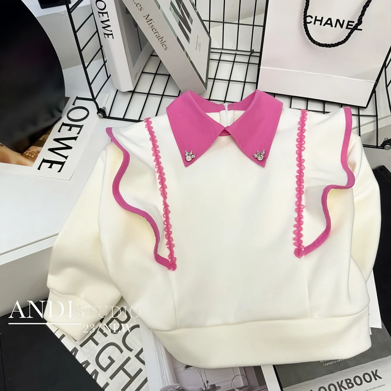 〖ANDI〗定制儿童秋冬衣服新款加绒套头翻领卫衣1730