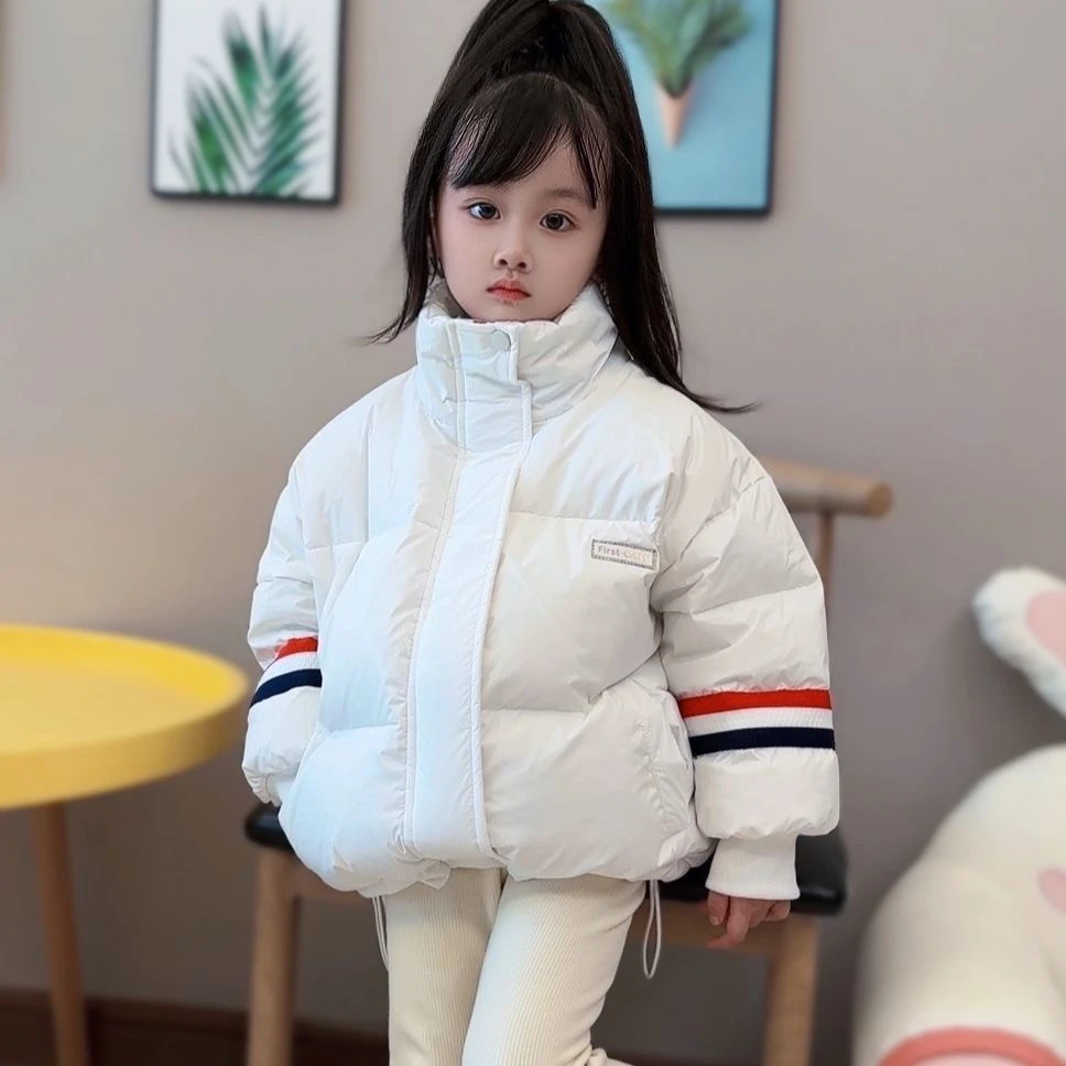 〖ANDI〗订制冬款韩版中大童袖子织带拉链羽绒服外套1276