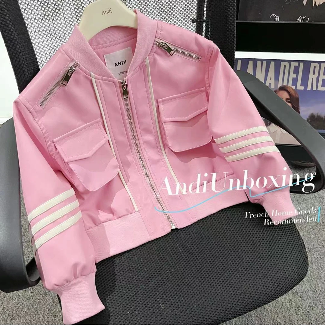 〖ANDI〗订制秋款新款女童韩版短款皮夹克外套2626