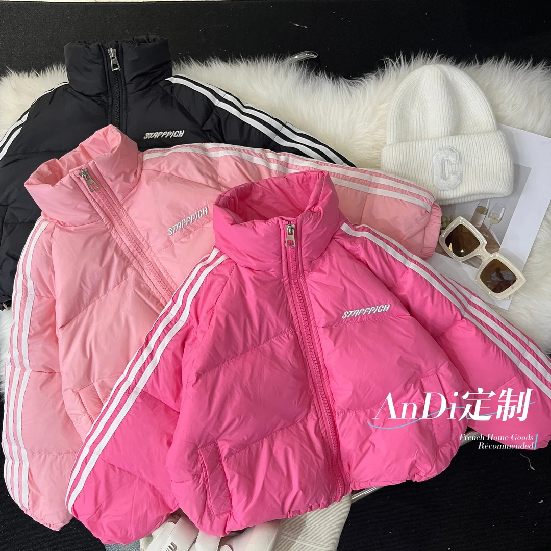 〖ANDI〗儿童订制冬季新款中大童袖子四条杠羽绒服1564