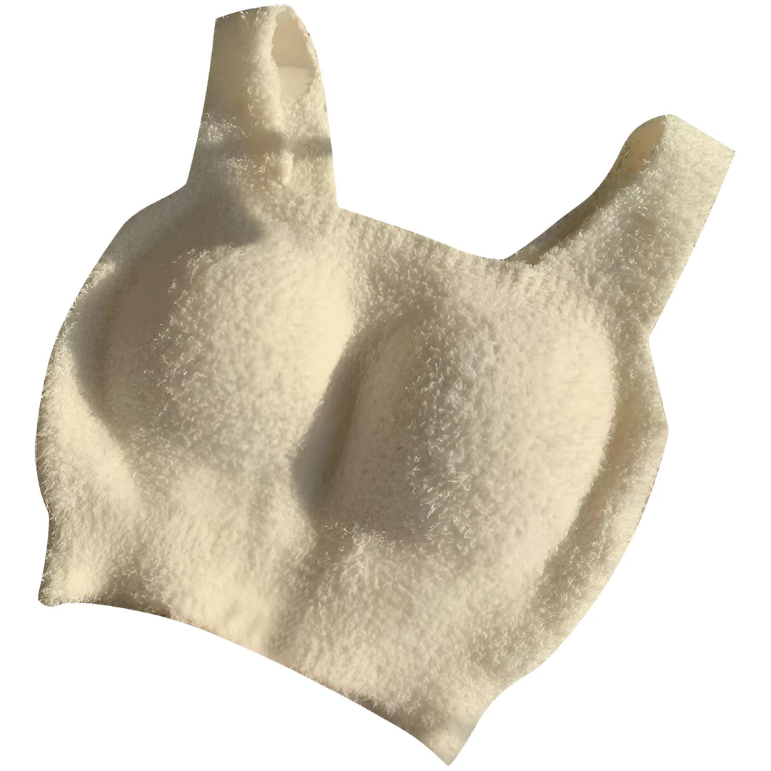 【奶呼呼】新款秋冬保暖羊羔保暖带胸垫短款吊带背心女可外穿上衣