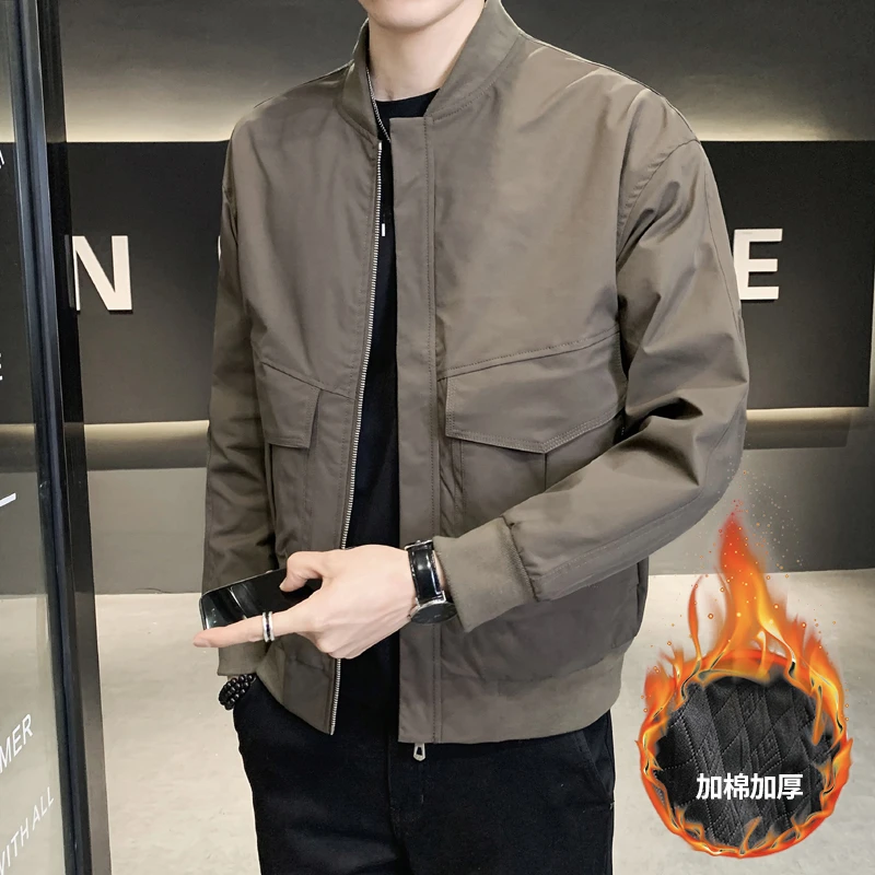2023新款秋冬季男装夹克男士休闲外套潮流百搭工装棒球服男款外套