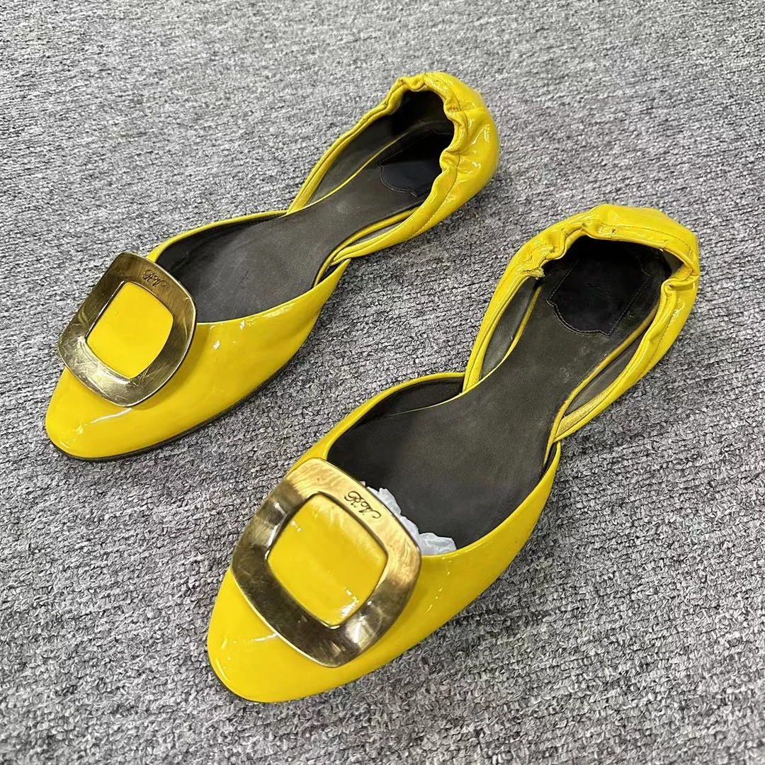Roger Vivier/罗杰·维威耶诺曼女鞋折扣 黄色平底单鞋39.5码 1434