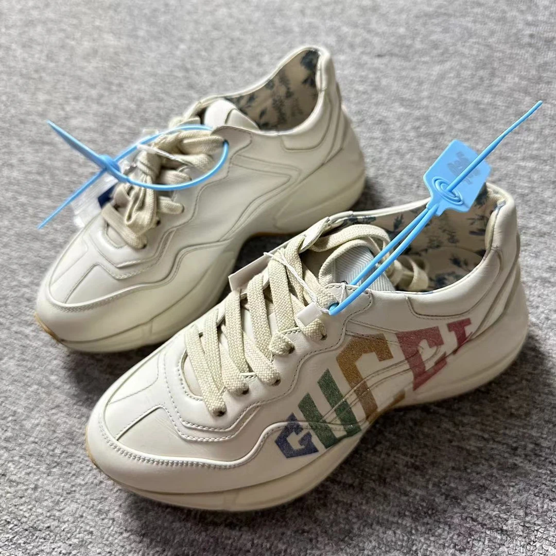 GUCCI/古驰诺曼女鞋折扣 炫彩字母时尚百搭休闲老爹鞋 36码 1347