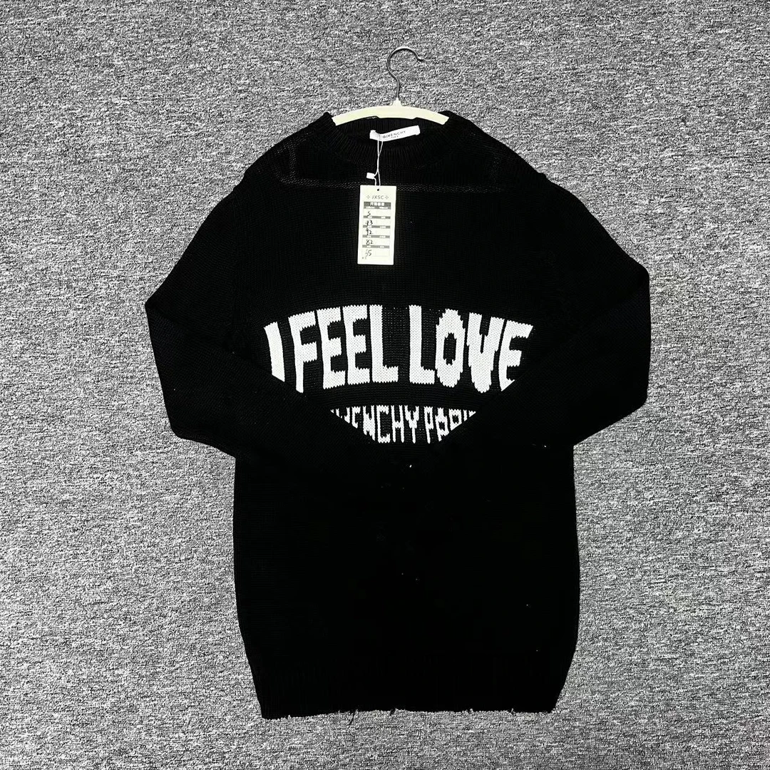 【聚星福利】Givenchy/纪梵希男士黑色字母印花针织毛衣s码jxsc0206