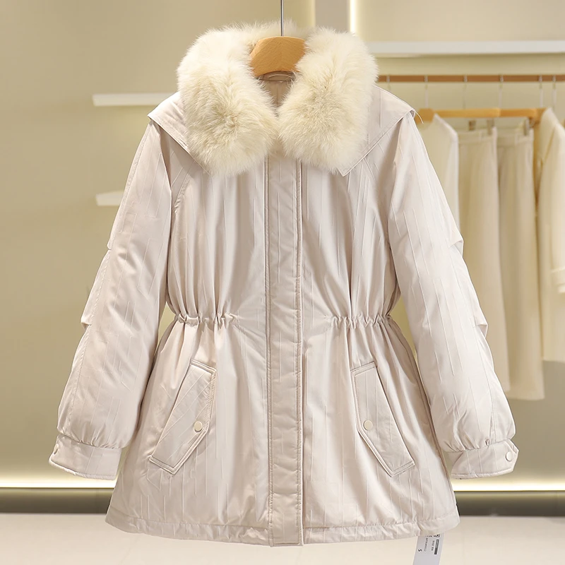 【伍莎-衣系列】毛领收腰羽绒服季专柜撤柜正品女装#WYX48Y012