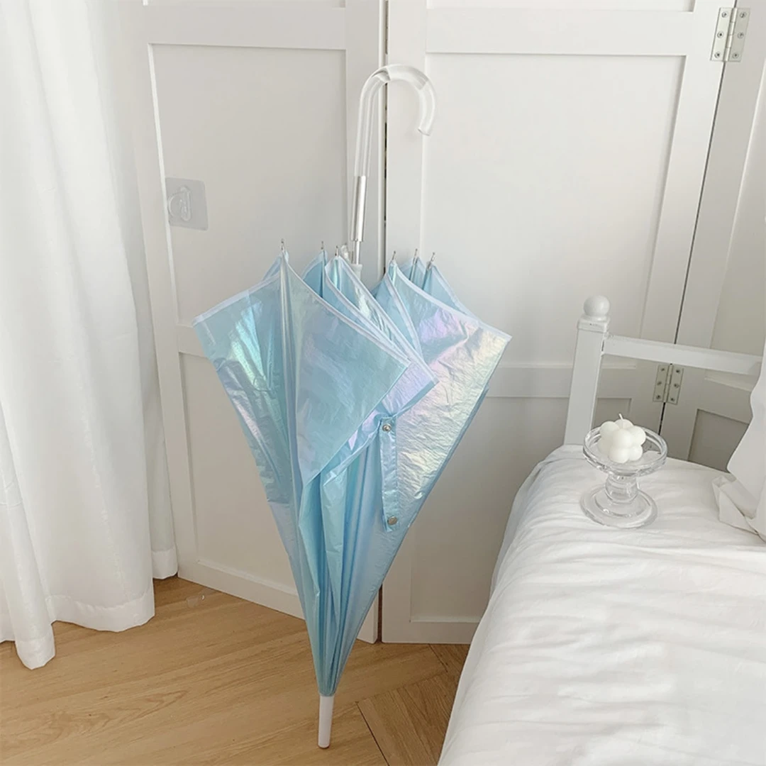 【极光长柄伞】半自动日韩系小清新高颜值女双人大号弯钩学生