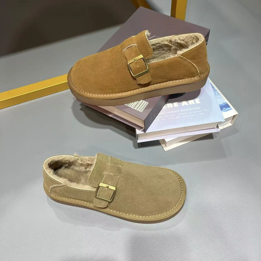 DaLiMei厚底雪地靴女冬季皮一体24新款外穿保暖加绒加厚毛毛棉鞋